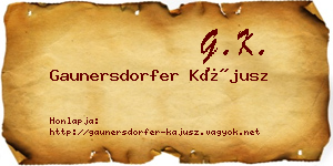 Gaunersdorfer Kájusz névjegykártya