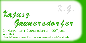 kajusz gaunersdorfer business card